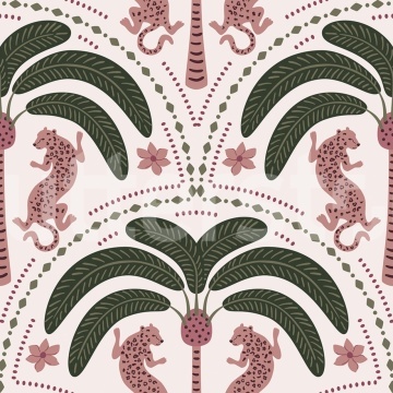 Fototapet, Jungle Rhythm, Pink, Rebel Walls - Img 2
