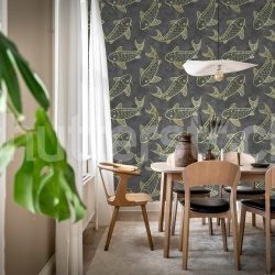 Fototapet, Koi Pond, Black, Rebel Walls