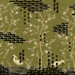 Fototapet lavabil Tetris Chinoiseries, Green, TresTintas - Img 2