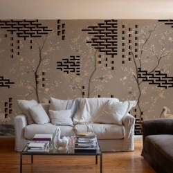 Fototapet lavabil Tetris Chinoiseries, Grey, TresTintas