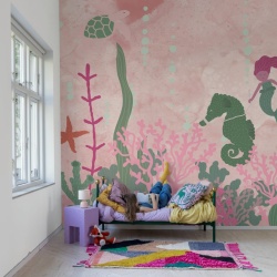 Fototapet, Mermaid World, Pink, Rebel Walls