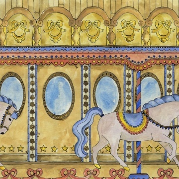 Fototapet, Merry Go Around, Yellow, Rebel Walls - Img 2