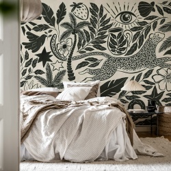 Fototapet, Midnight Tropics, Black & White, Rebel Walls
