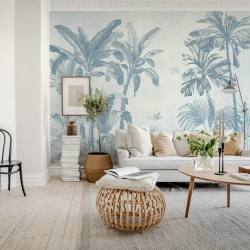 Fototapet, Misty Jungle, Light Blue, Rebel Walls