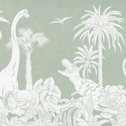 Fototapet Monochrome Dino - Green, Kikki Belle - Img 2