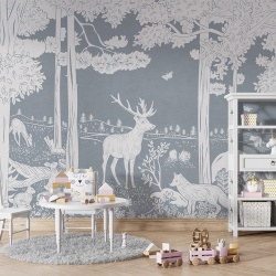 Fototapet Monochrome Forest - Blue, Kikki Belle - Img 5