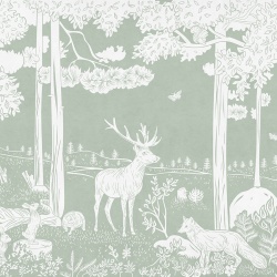 Fototapet Monochrome Forest - Green, Kikki Belle - Img 2