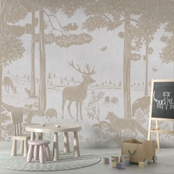 Fototapet Monochrome Forest - White Vintage, Kikki Belle - Img 4