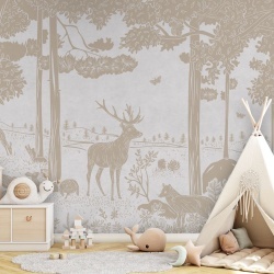Fototapet Monochrome Forest - White Vintage, Kikki Belle - Img 5