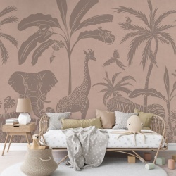 Fototapet Monochrome Jungle - Pink Vintage, Kikki Belle - Img 4