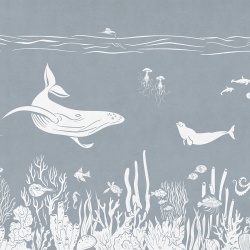 Fototapet Monochrome Sea - Blue, Kikki Belle - Img 2