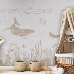 Fototapet Monochrome Sea - White Vintage, Kikki Belle