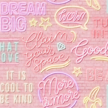 Fototapet, Neon Vibes, Pink Bricks, Rebel Walls - Img 2