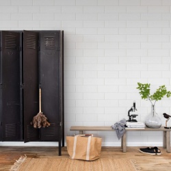 Fototapet, Oblong Tiles, White, Rebel Walls