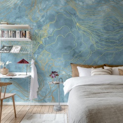Fototapet, Opulence Storm, Light Blue, Rebel Walls - Img 3