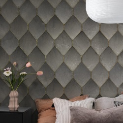 Fototapet, Osaka Tiles, Grey, Rebel Walls