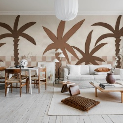 Fototapet, Palm Horizon, Light Brown, Rebel Walls