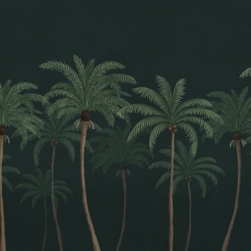 Fototapet, Palm Parade, Black, Rebel Walls - Img 2