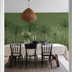 Fototapet, Palm Parade, Green, Rebel Walls