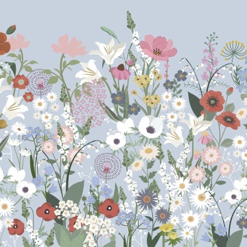 Fototapet, Playful Meadow, Blue, Rebel Walls - Img 2