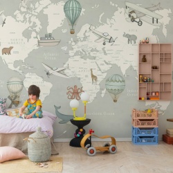 Fototapet, Playful World, Light Gray, Rebel Walls - Img 3