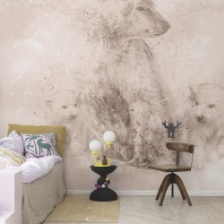 Fototapet, Polar Bear, Soft Pink, Rebel Walls