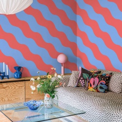 Fototapet, Polka Stripe, Red & Blue, Rebel Walls