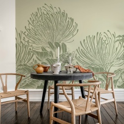 Fototapet, Protea Bloom, Soft Green, Rebel Walls