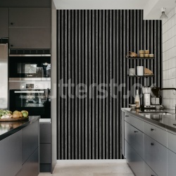 Fototapet, Rib Wood, Gray, Rebel Walls