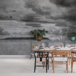 Fototapet, Seabirds, Black & White, Rebel Walls