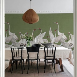 Fototapet, Soaring Cranes, Green, Rebel Walls - Img 6