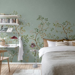 Fototapet, Songbird Mural, Green, Rebel Walls - Img 3