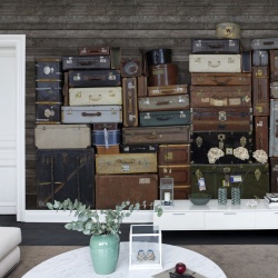 Fototapet, Stacked Suitcases, repetitiv, Rebel Walls