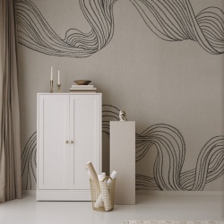 Fototapet, Stripes by Hand, Graphite, Rebel Walls - Img 3