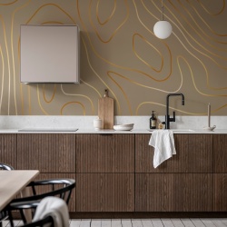 Fototapet, Topographic, Beige, Rebel Walls