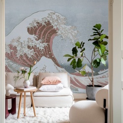 Fototapet, Under the Wave off Kanagawa, Pink, Rebel Walls