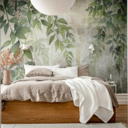 Fototapet, Vintage Leafs, Green, Rebel Walls