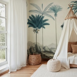 Fototapet, Vintage Palms, Blue, Rebel Walls - Img 3