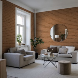 Fototapet, Wall of Bricks, Terracotta, Rebel Walls