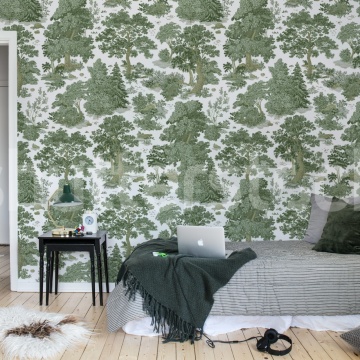 Fototapet, Woodland Toile, Green, Rebel Walls - Img 3