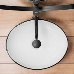 Lavoar alb/negru pe blat Rea Sofia Black Edge 41 cm - Img 5