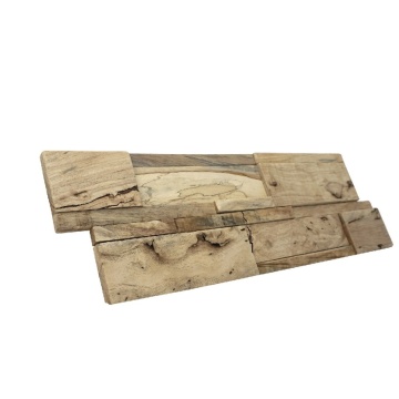 Panou decorativ 3D, Lemn de cauciuc, Lupe Sina, 9 placi 60x20cm, 1 mp - Img 3