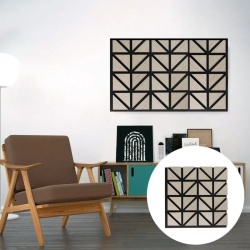 Panou riflaj acustic decorativ, MDF si pasla, AC36, 50x50x1.8cm, Gri - Img 2