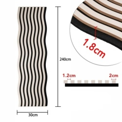 Panou riflaj acustic decorativ, MDF si pasla, AC44, 240x30x1.8cm, Gri - Img 7