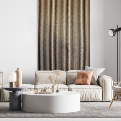 Panou riflaj decorativ 3D Asti, Oak Gold, 12.2x1.2x270 cm - Img 2