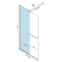Paravan de dus tip Walk-in Rea Cortis cu parte culisanta 120x200 cm profil crom - Img 8