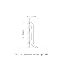 Plinta polimer rigid, Manavi, S36-10x3.2x200 cm - Img 2