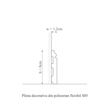 Plinta poliuretan felxibil, Manavi, S5F-8x1.2x244 cm - Img 2
