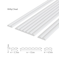 Profil dreapta panou riflaj decorativ 3D, model Cloud R - 4.3x1.2x250 cm - Img 2