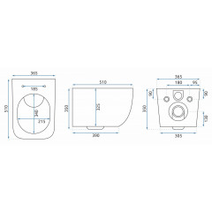 Set vas WC suspendat Rea Martin rimless cu capac softclose alb - Img 11